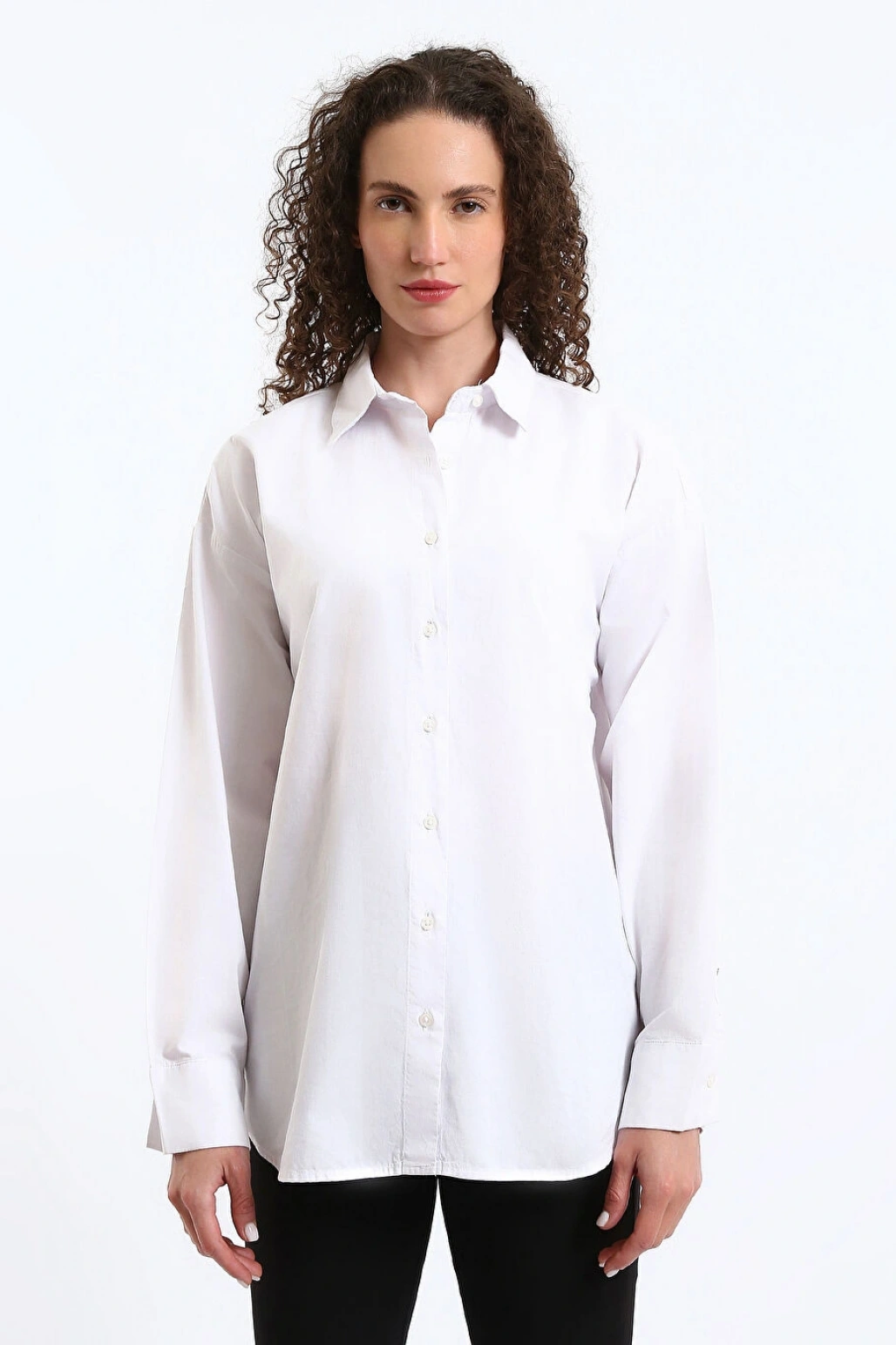 XSIDE Beyaz Poplin Kadın Gömlek