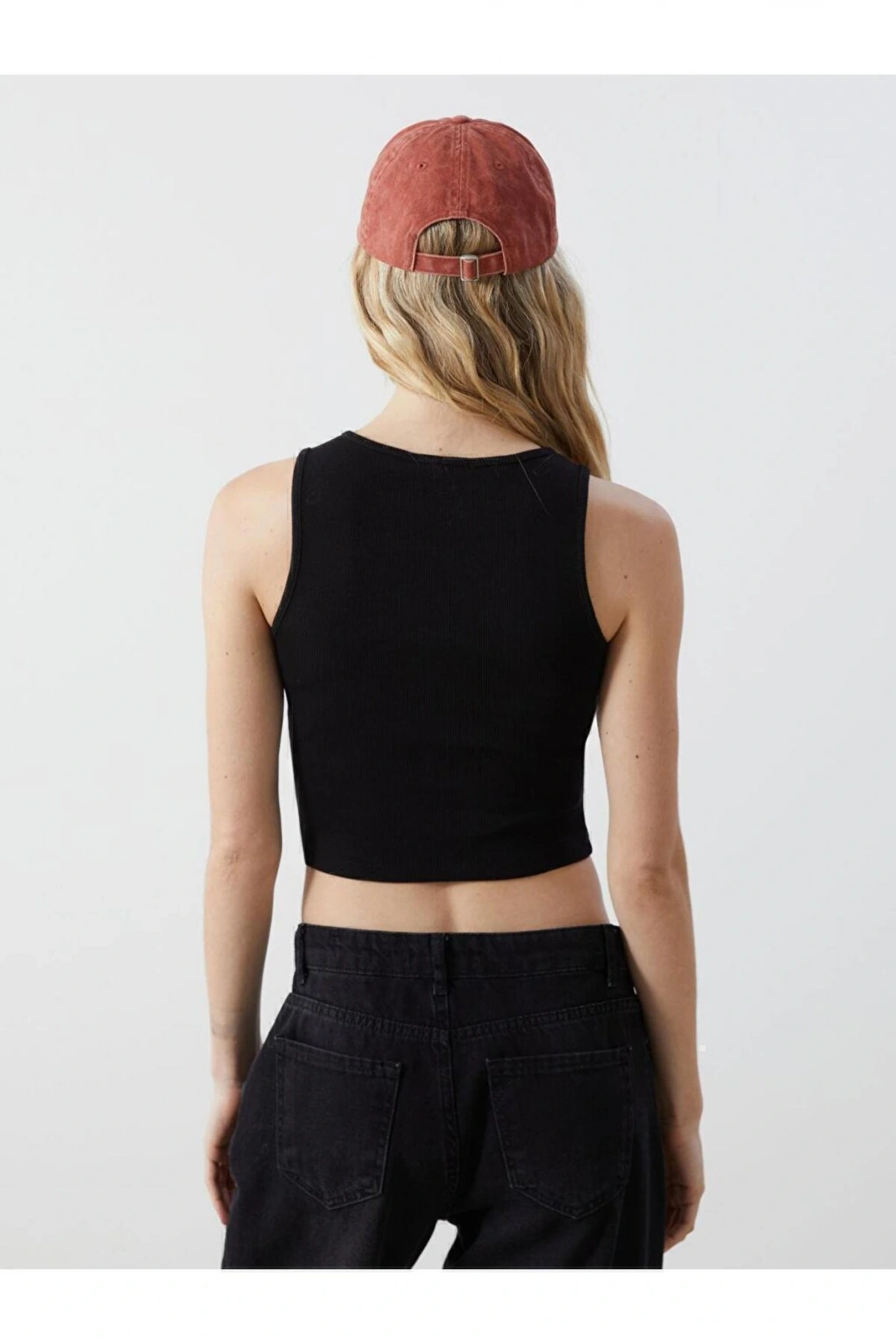 XSIDE Bisiklet Yaka Dokulu Kadın Crop