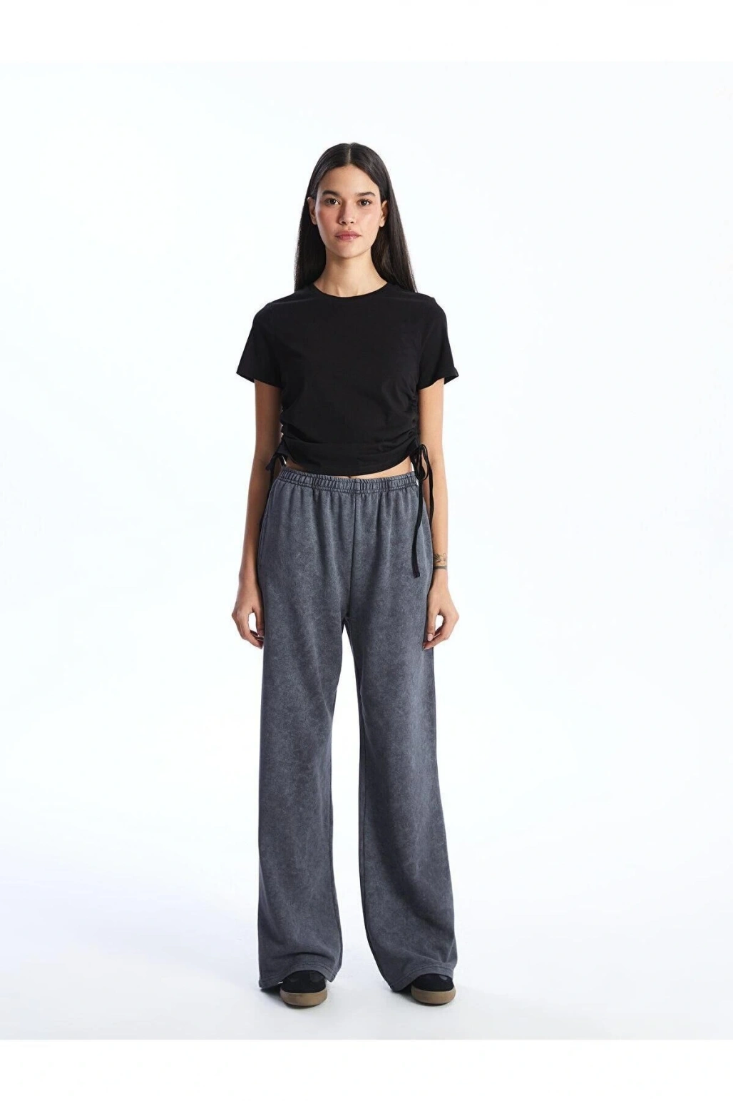 XSIDE Bisiklet Yaka Düz Kısa Kollu Kadın Tişört