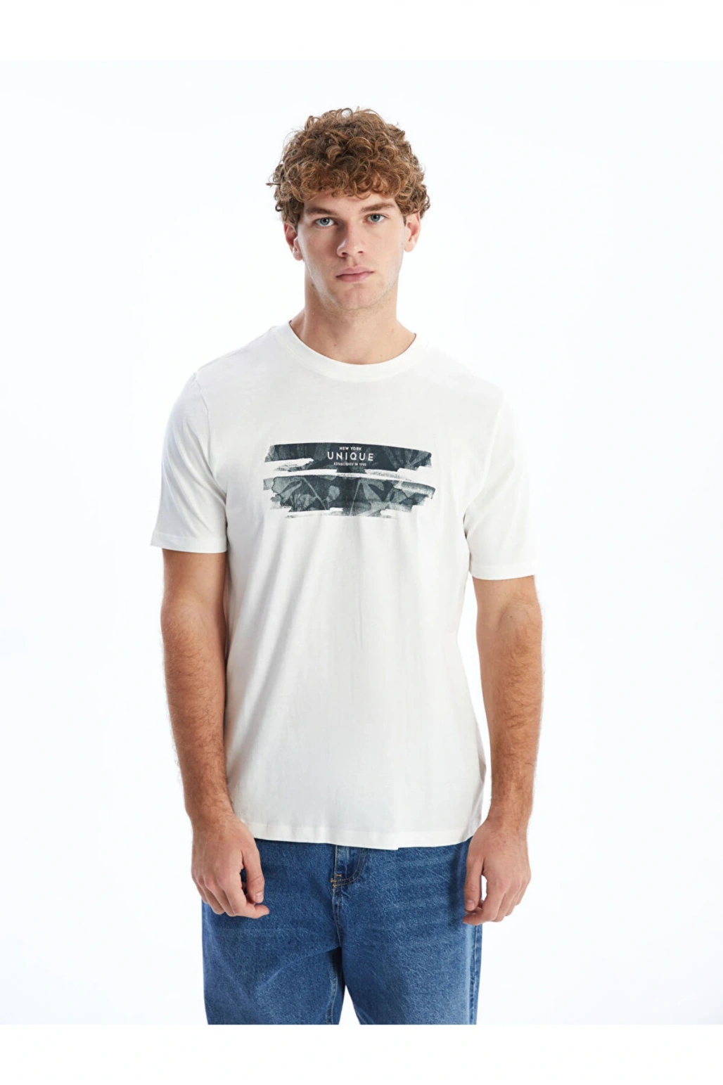 XSIDE Bisiklet Yaka Kısa Kollu Baskılı Penye Erkek Tişört