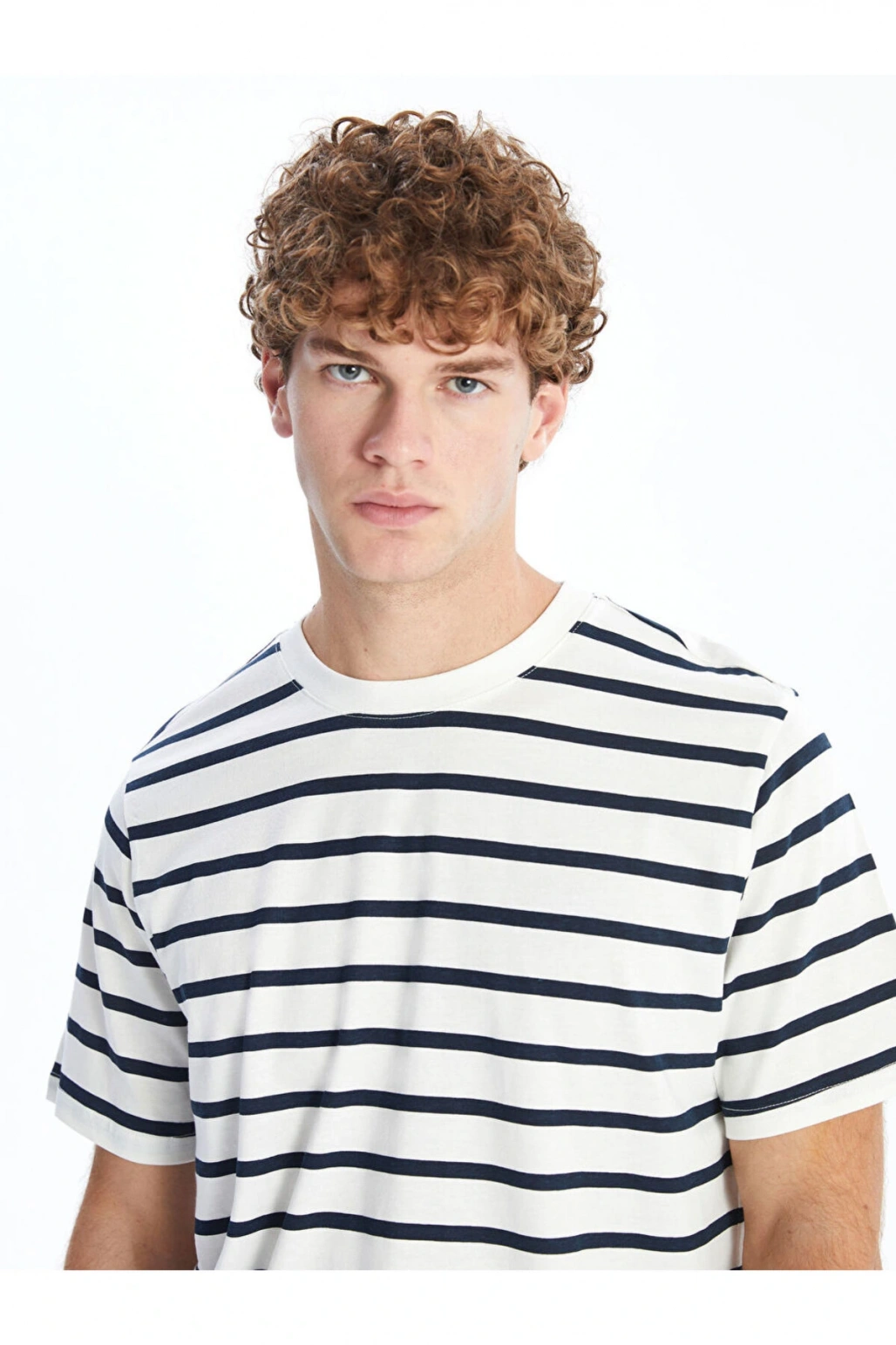 XSIDE Bisiklet Yaka Kısa Kollu Çizgili Penye Erkek Tişört