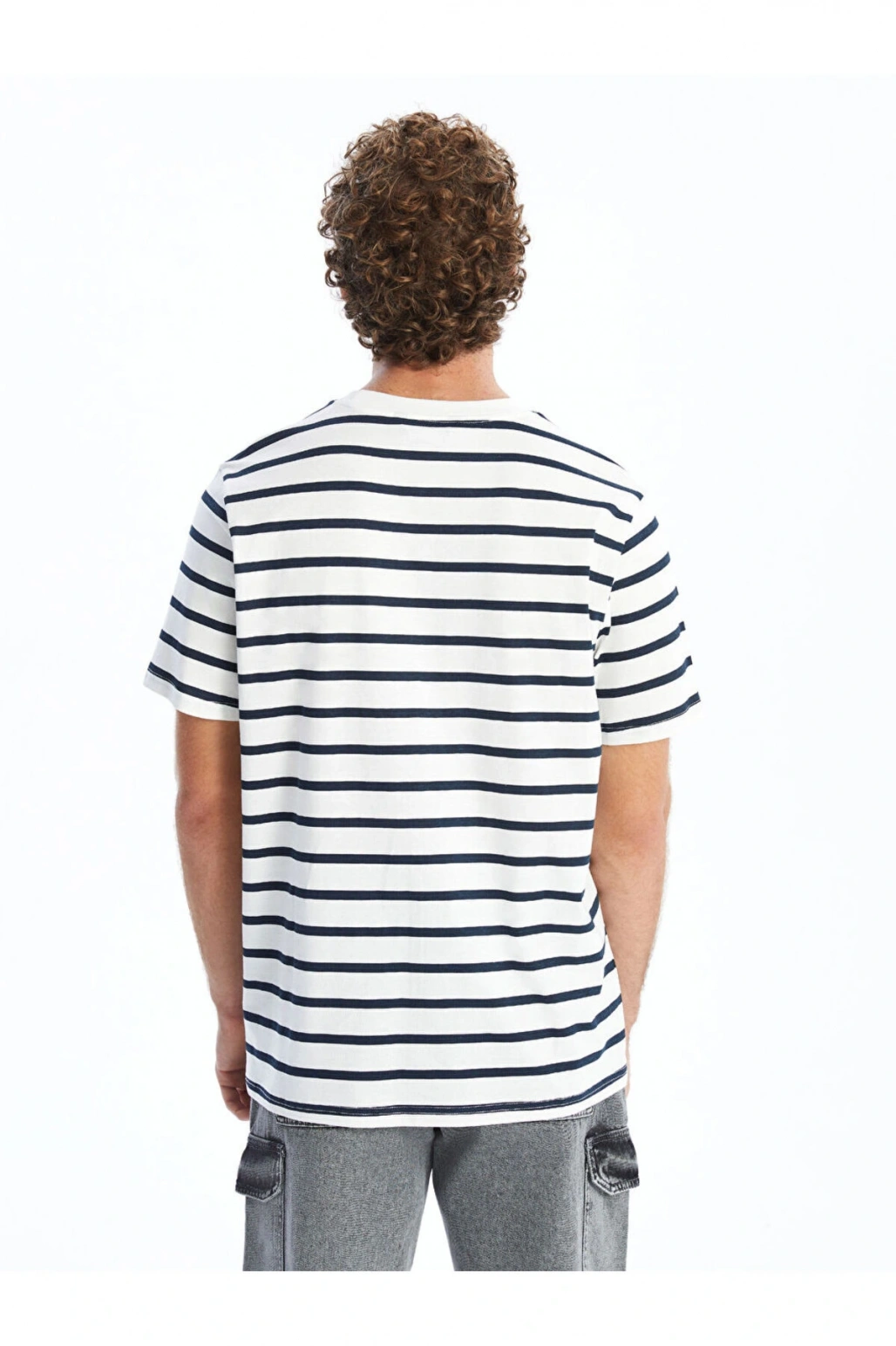 XSIDE Bisiklet Yaka Kısa Kollu Çizgili Penye Erkek Tişört