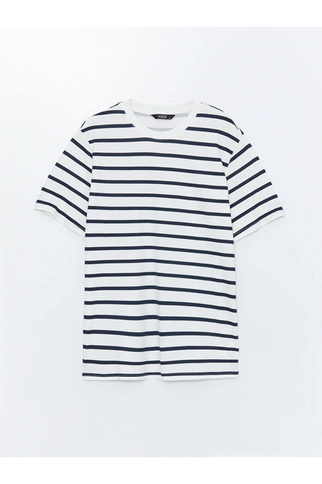 XSIDE Bisiklet Yaka Kısa Kollu Çizgili Penye Erkek Tişört
