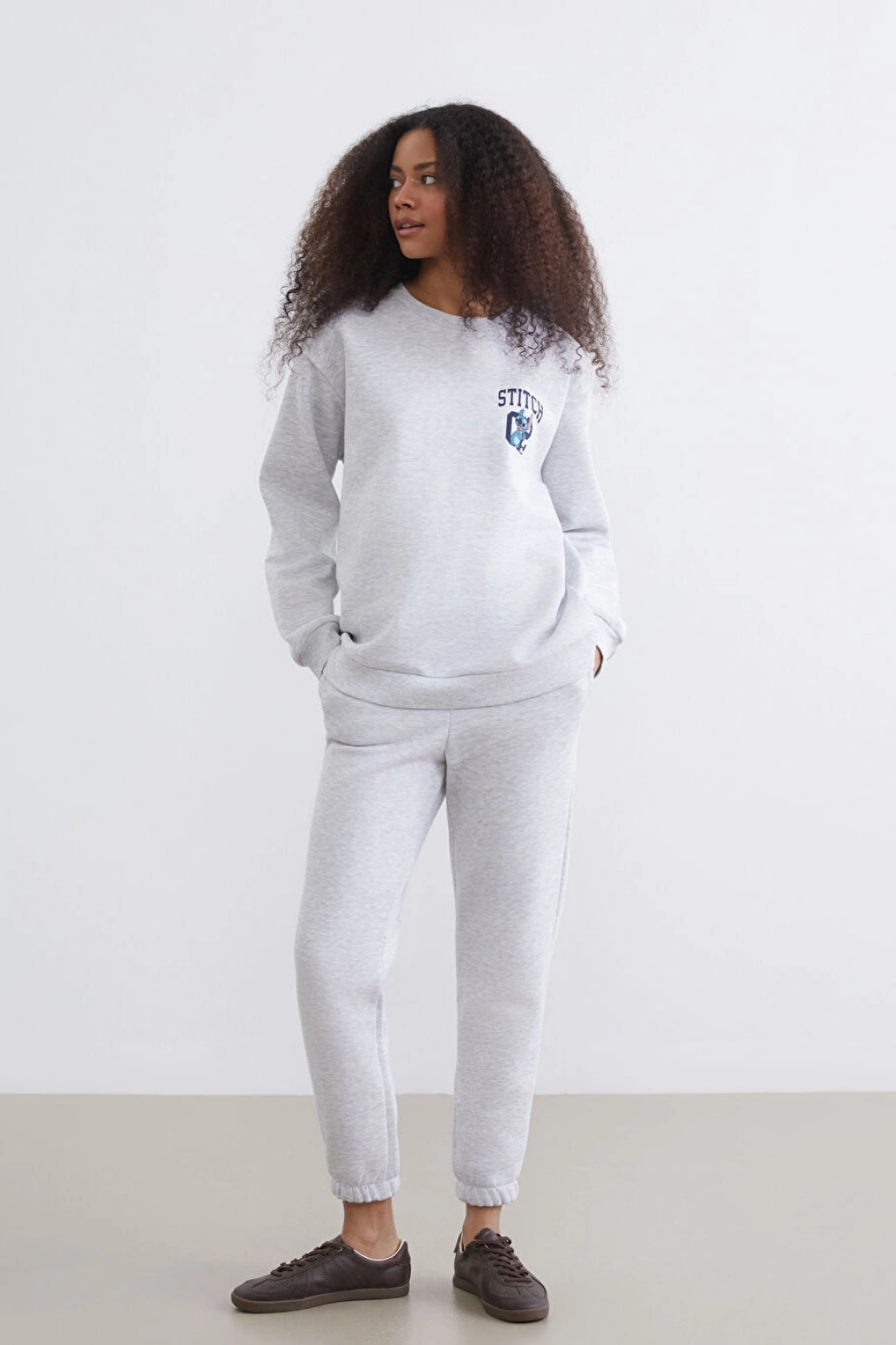 XSIDE Gri Beli Lastikli Kadın Kalın Jogger Eşofman Altı