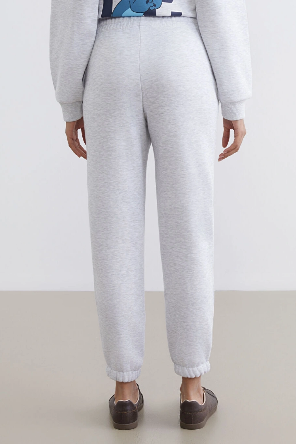 XSIDE Gri Beli Lastikli Kadın Kalın Jogger Eşofman Altı