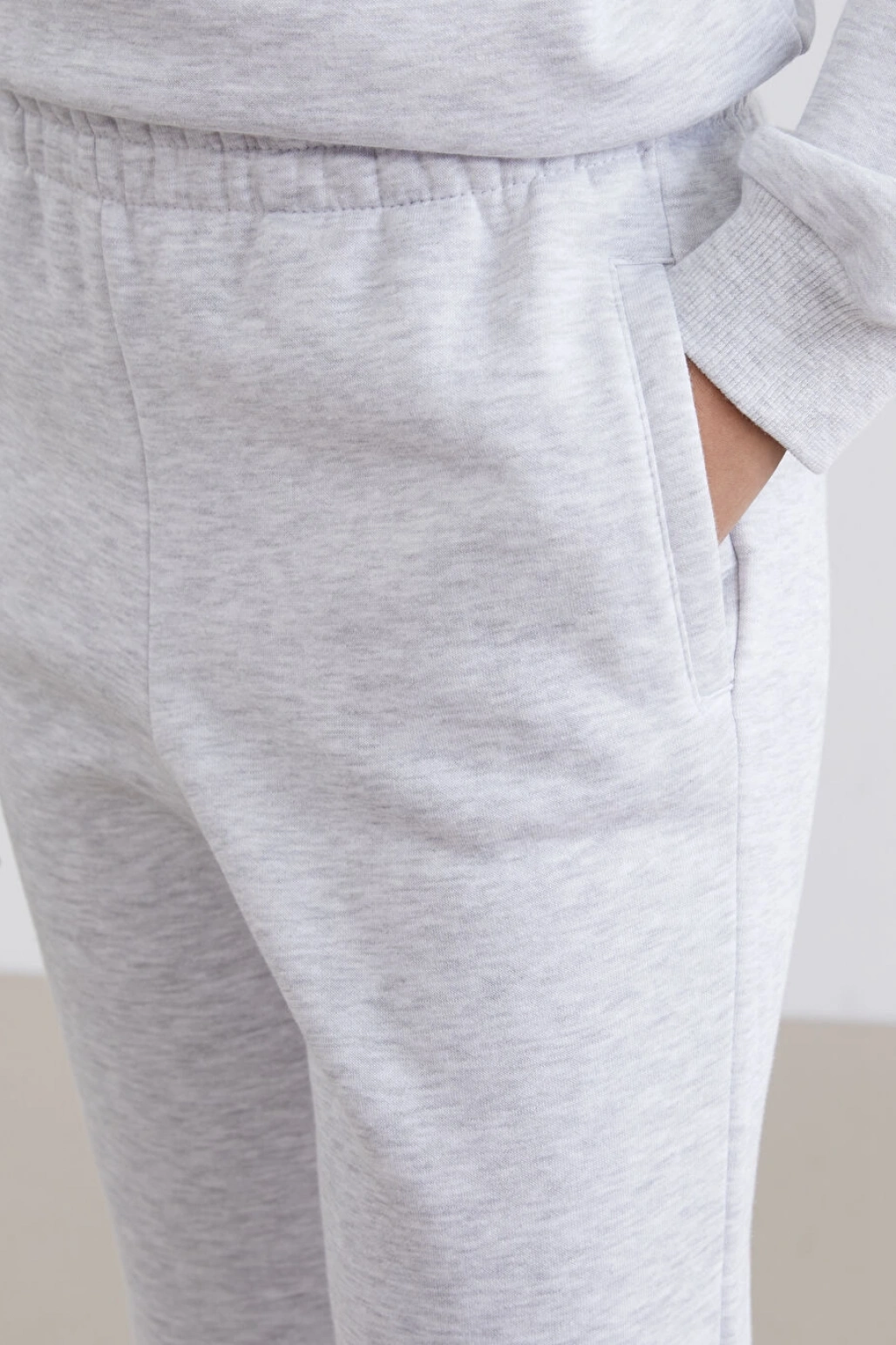 XSIDE Gri Beli Lastikli Kadın Kalın Jogger Eşofman Altı