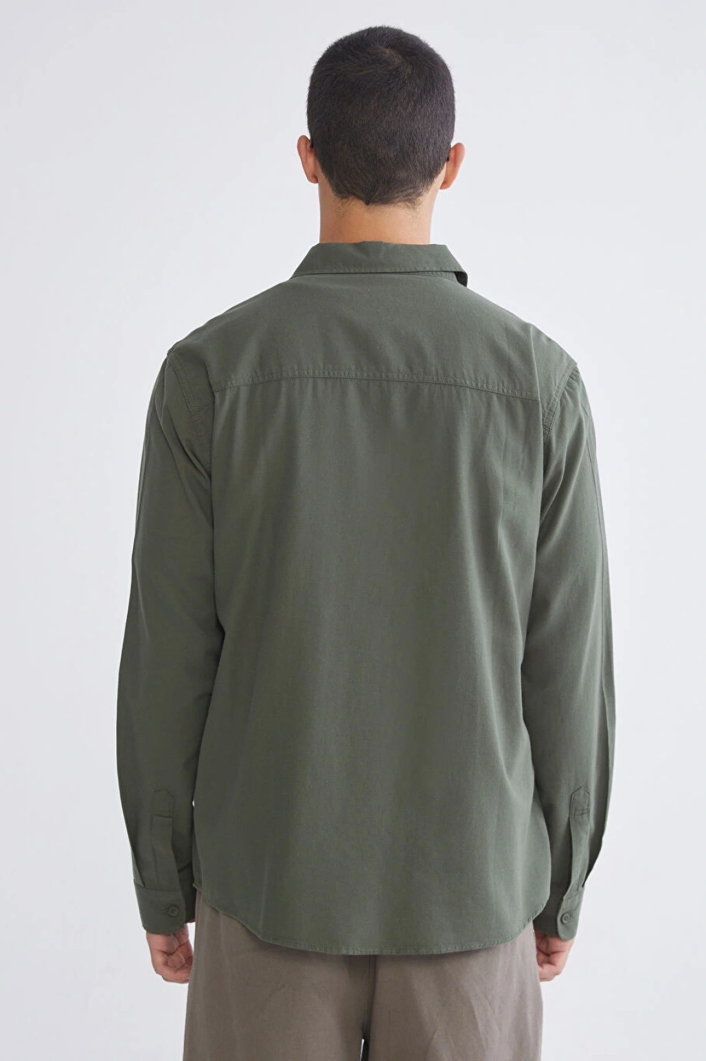 XSIDE Haki Regular Fit Gabardin Erkek Gömlek