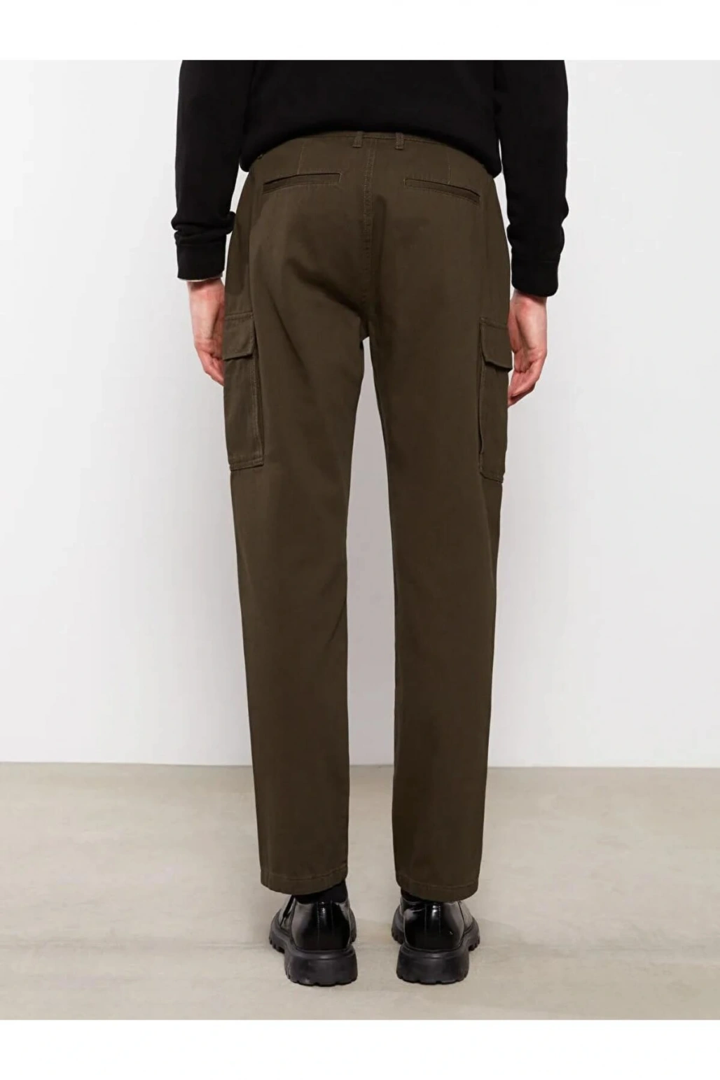 XSIDE Haki Standart Kalıp Gabardin Erkek Kargo Pantolon