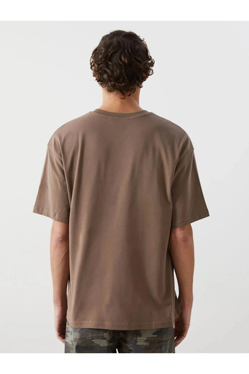 XSIDE Kahverengi Bisiklet Yaka Kısa Kollu Penye Erkek Tişört