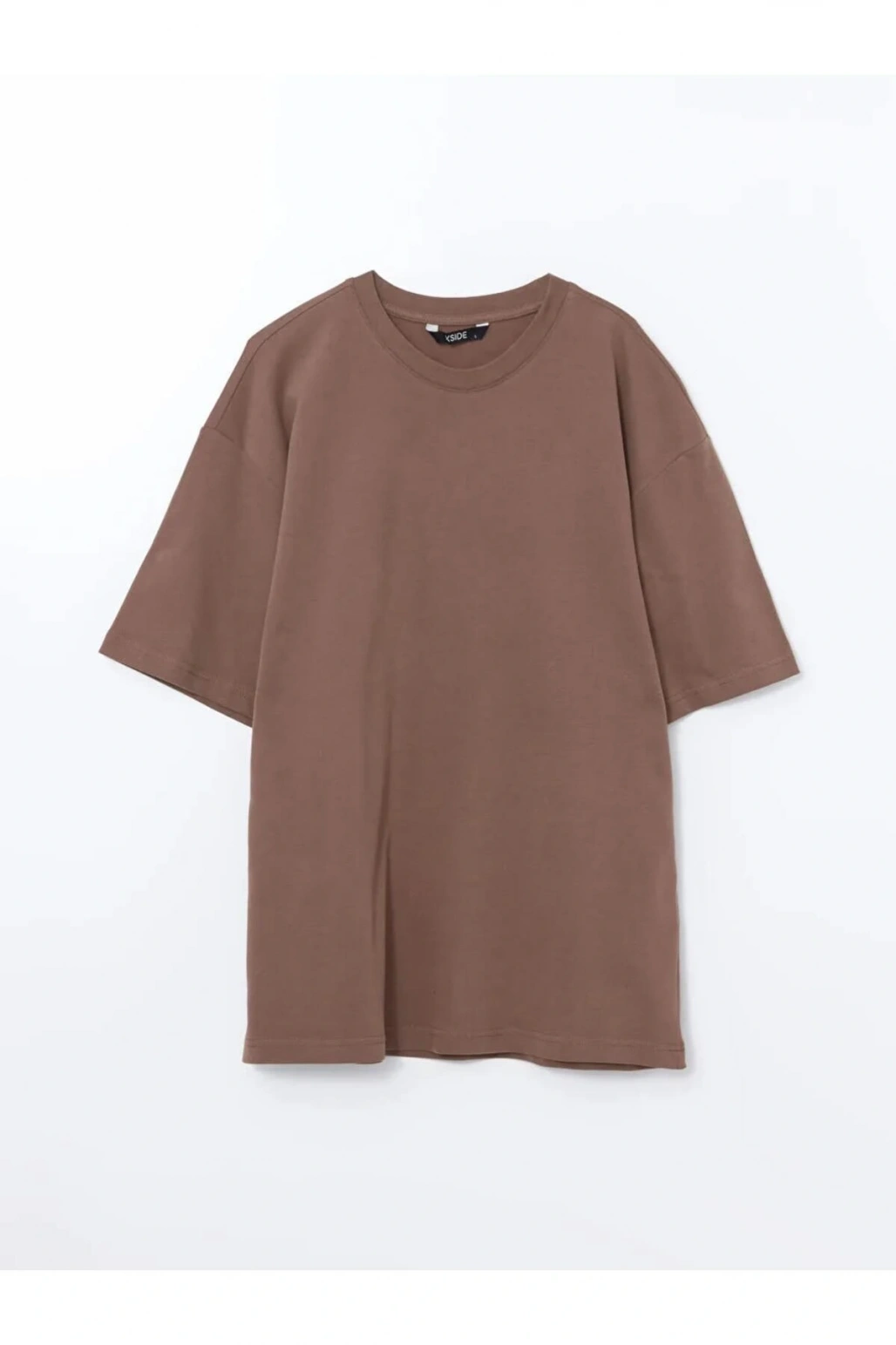 XSIDE Kahverengi Bisiklet Yaka Kısa Kollu Penye Erkek Tişört