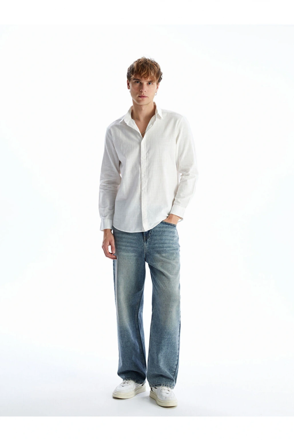 XSIDE Regular Fit Uzun Kollu Keten Karışımlı Erkek Gömlek