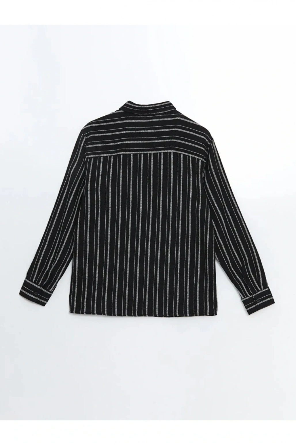 XSIDE Siyah Regular Fit Uzun Kollu Çizgili Erkek Gömlek