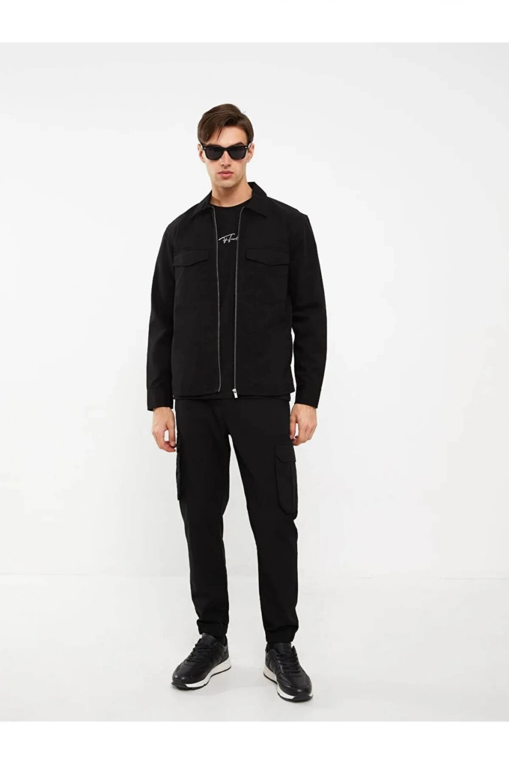 XSIDE Siyah Regular Fit Uzun Kollu Gabardin Erkek Gömlek Ceket