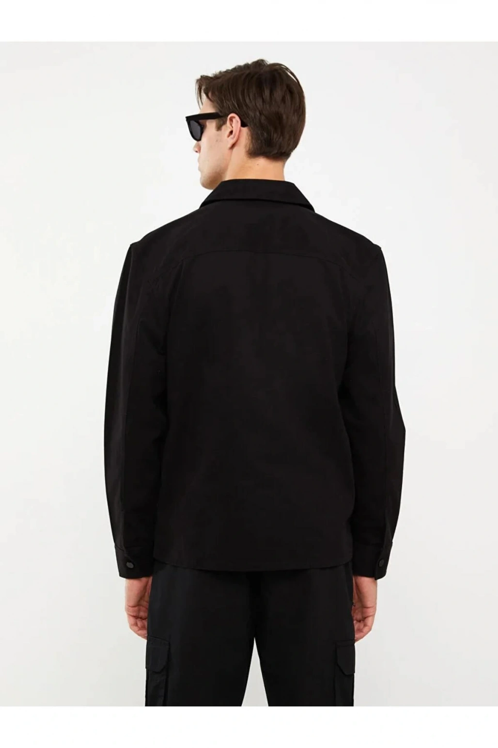 XSIDE Siyah Regular Fit Uzun Kollu Gabardin Erkek Gömlek Ceket