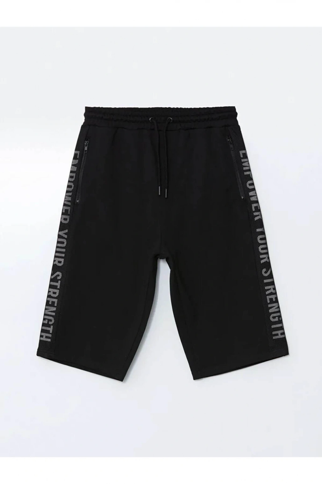 XSIDE Siyah Standart Kalıp Baskılı Erkek Şort