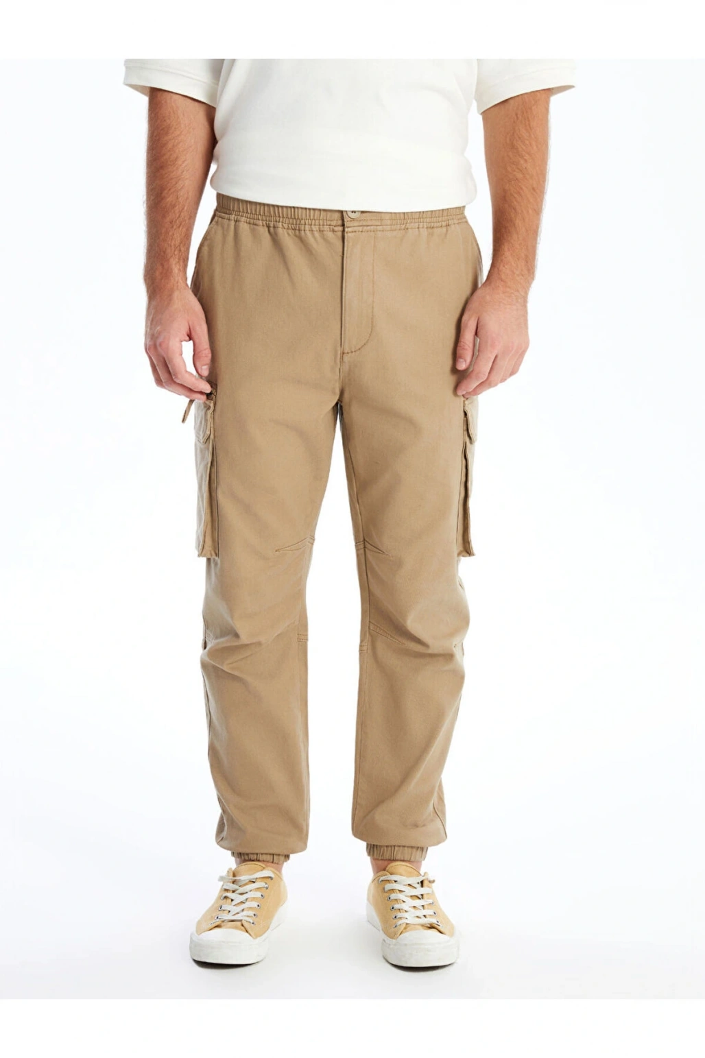 XSIDE Açık Haki Standart Kalıp Gabardin Erkek Kargo Pantolon