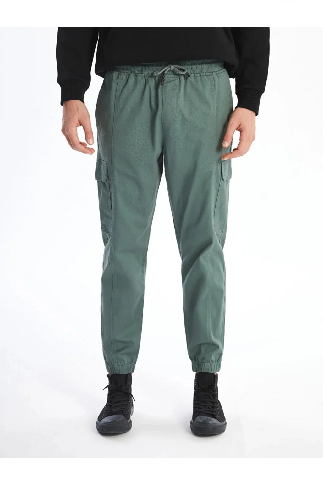 XSIDE Yeşil Standart Kalıp Gabardin Erkek Jogger Pantolon