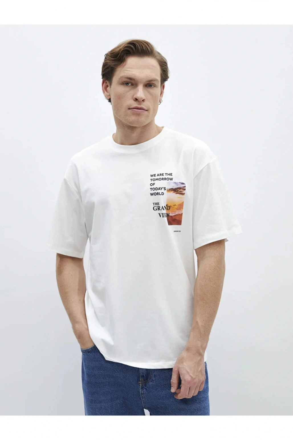 XSIDE Bisiklet Yaka Kısa Kollu Baskılı Penye Erkek Tişört