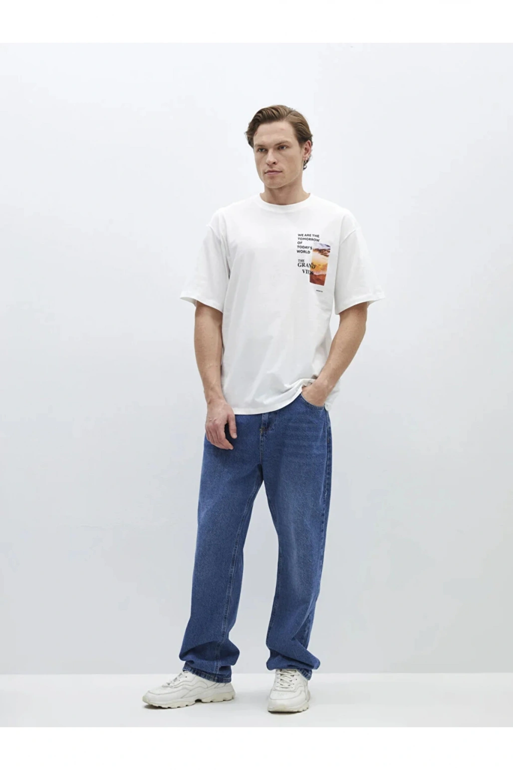 XSIDE Bisiklet Yaka Kısa Kollu Baskılı Penye Erkek Tişört