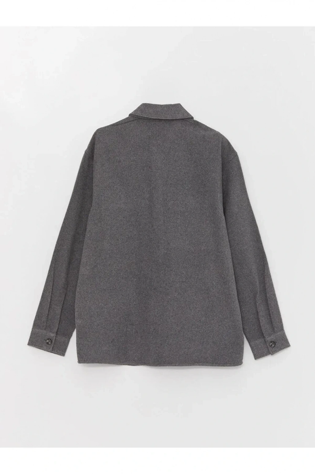 XSIDEGri Rahat Kalıp Uzun Kollu Erkek Oduncu Gömlek Ceket