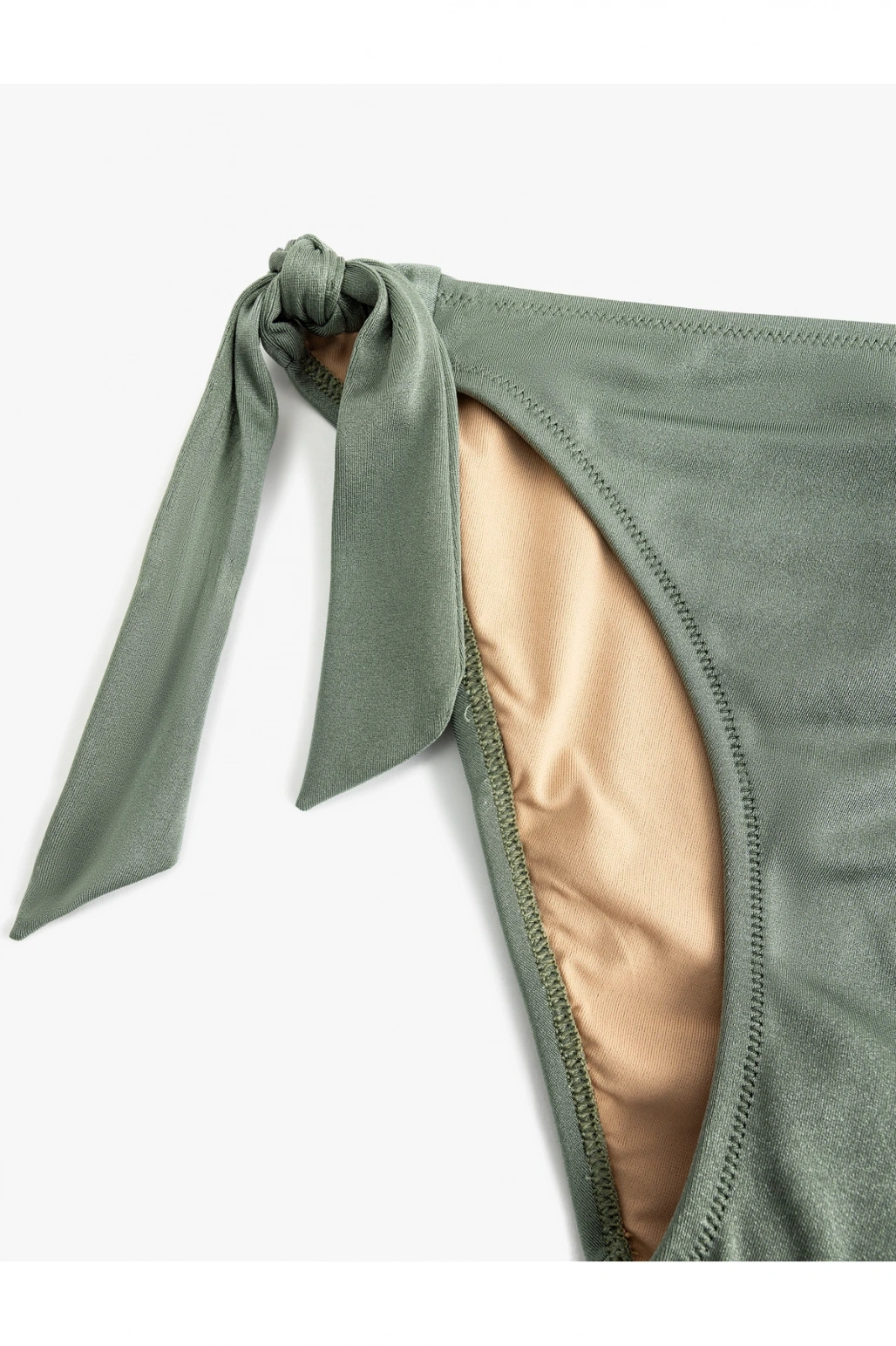 Yanları Bağlama Detaylı Parlak Bikini Altı