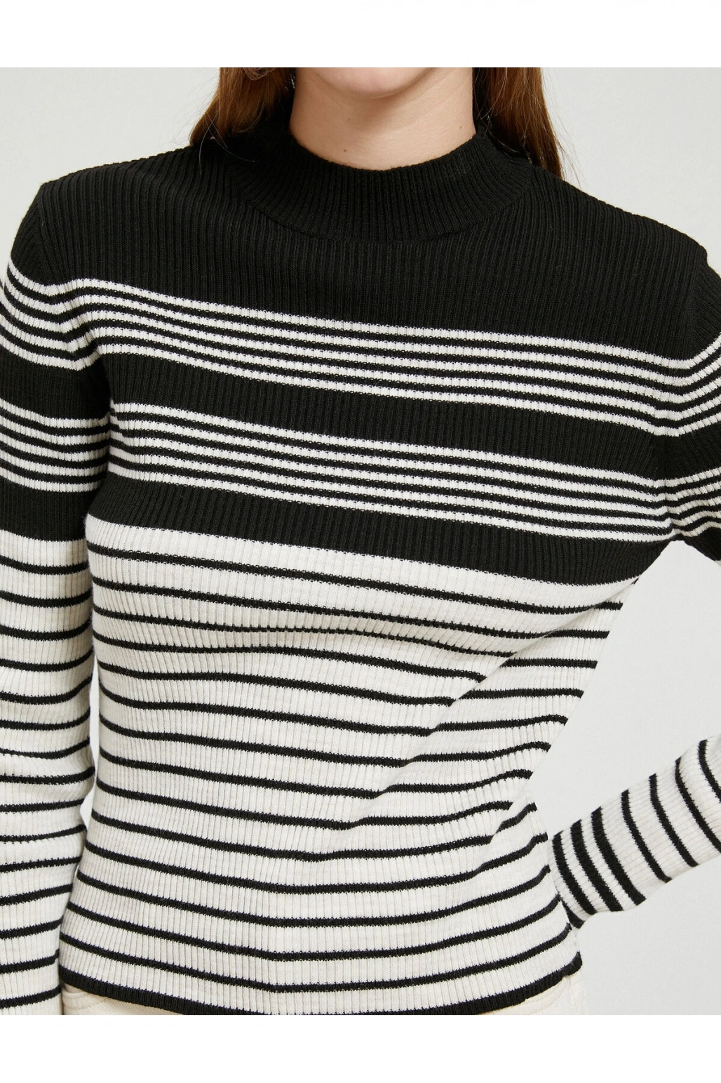 Yarım Balıkçı Yaka Kazak Triko Dar Kesim Kaşmir Dokulu