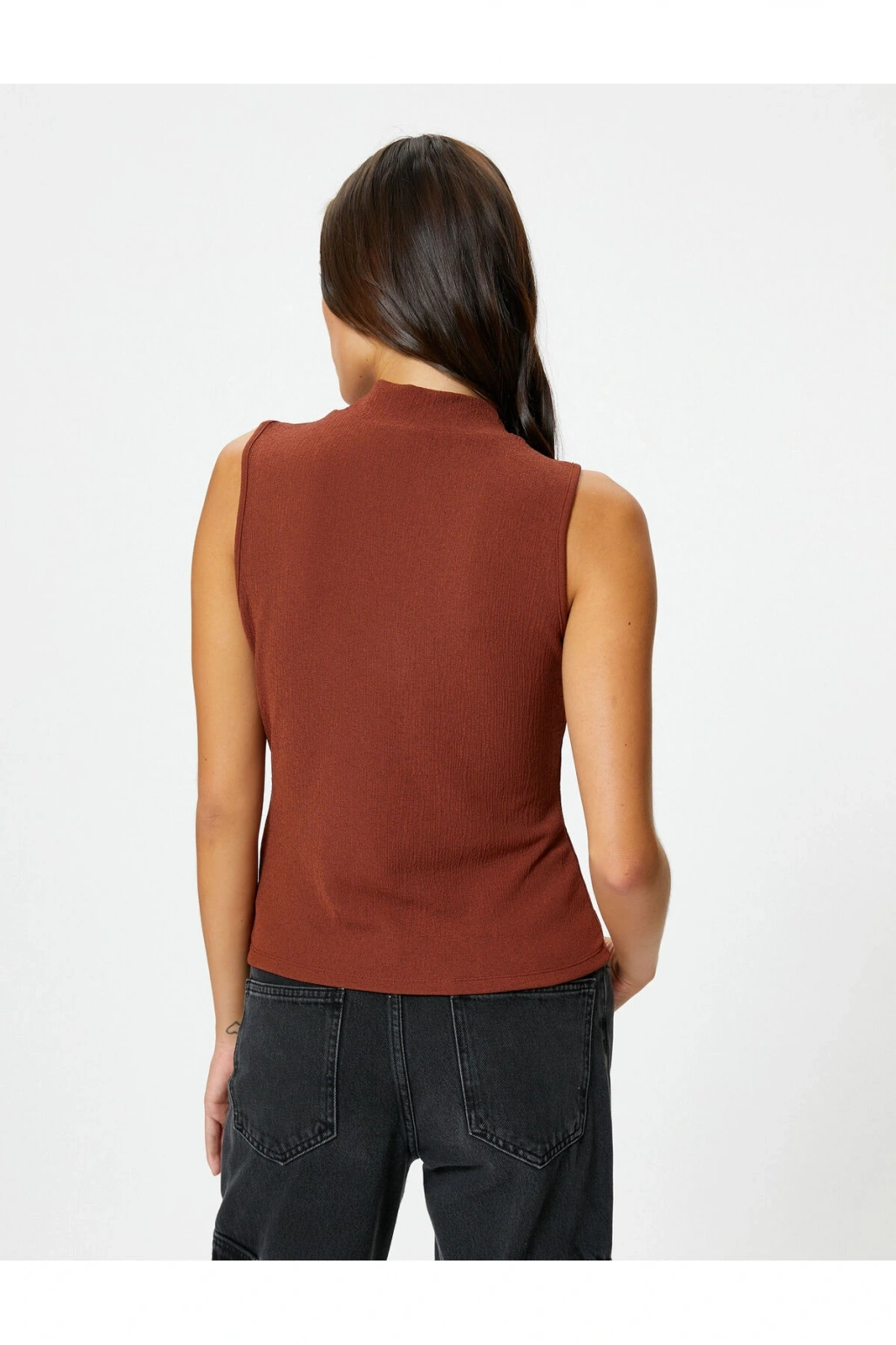 Yarım Fermuarlı Atlet Hafif Dik Yaka Slim Fit