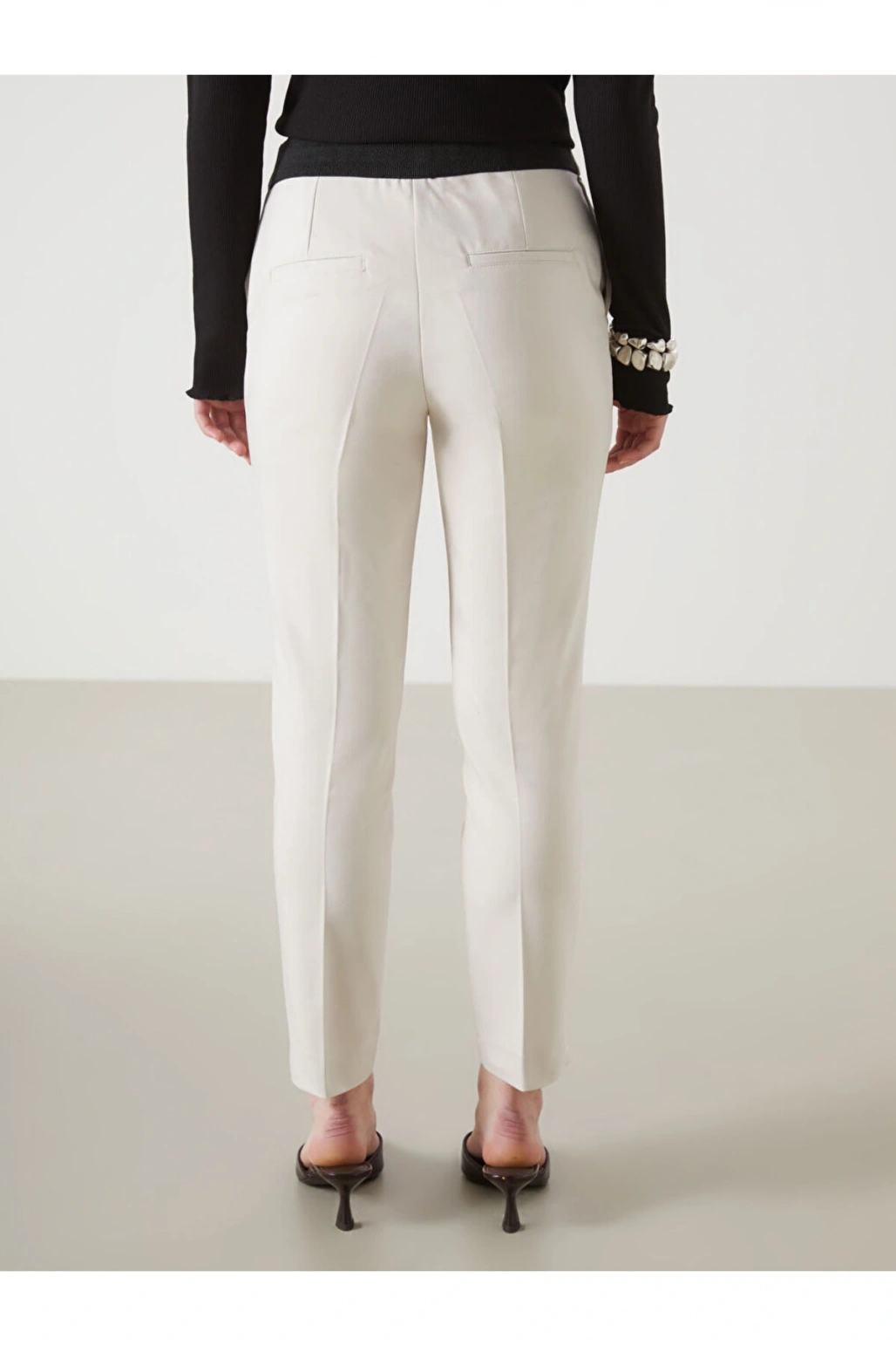 Yeni Sezon Beli Lastikli Dar Fit Kadin Pantolon - S5IK82Z8