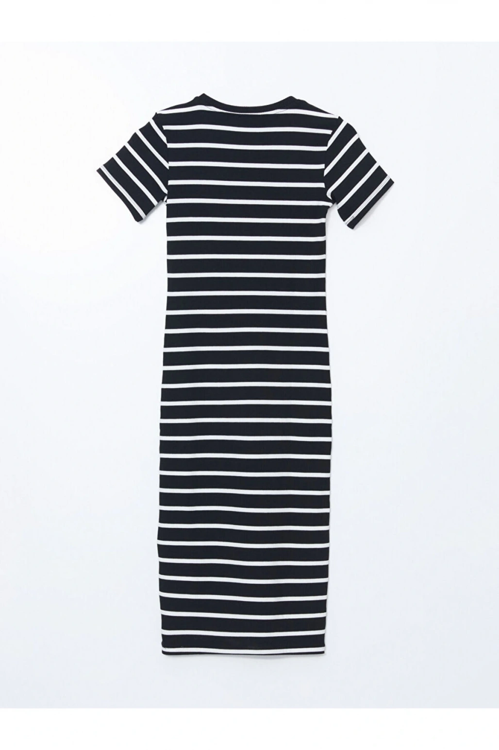 Yeni Sezon Bisiklet Yaka Cizgili Kadin Bodycon Elbise - S5GP52Z8