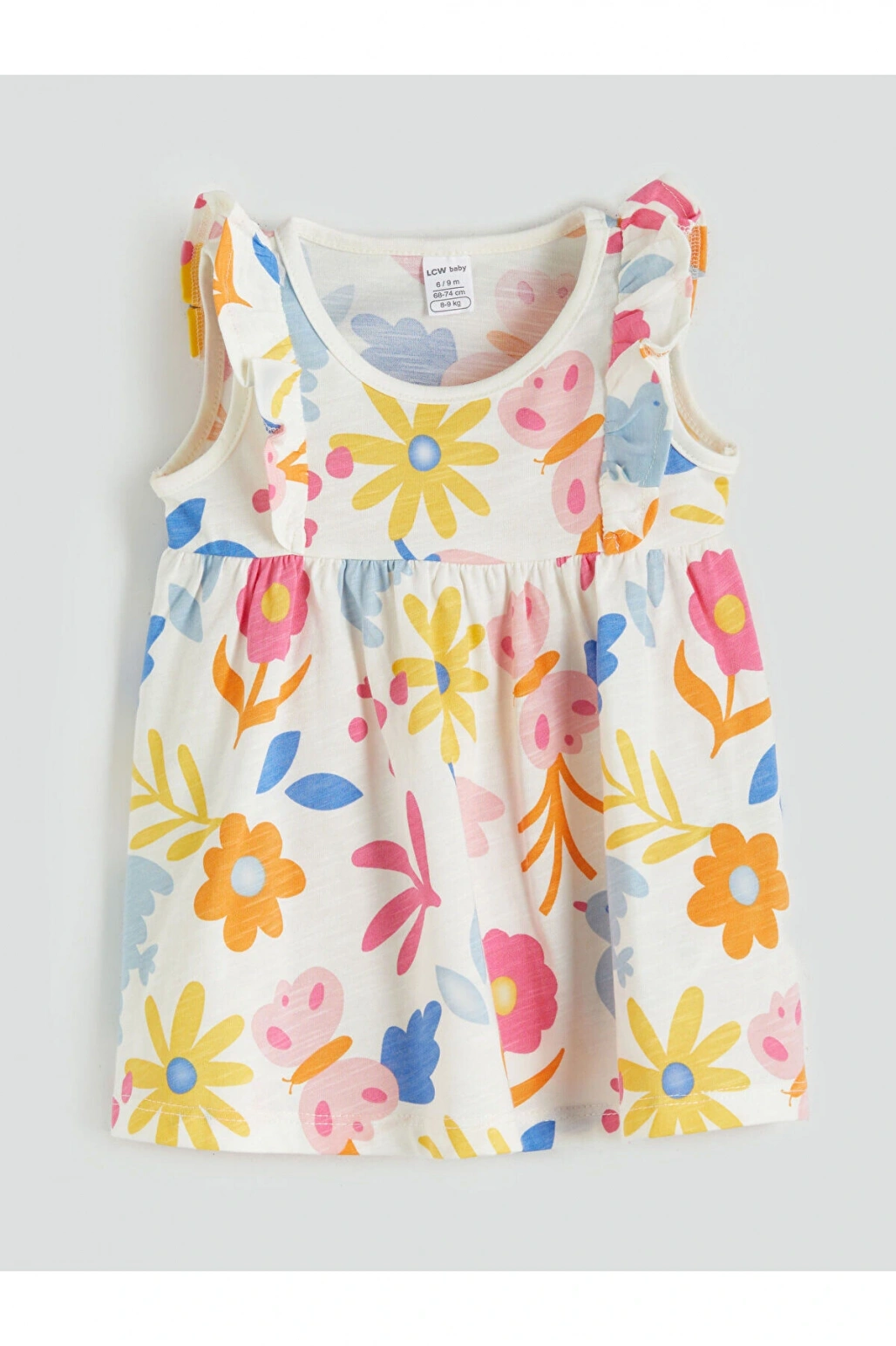 Yeni Sezon Bisiklet Yaka Kiz Bebek Penye Elbise 3lu - S5MI64Z1