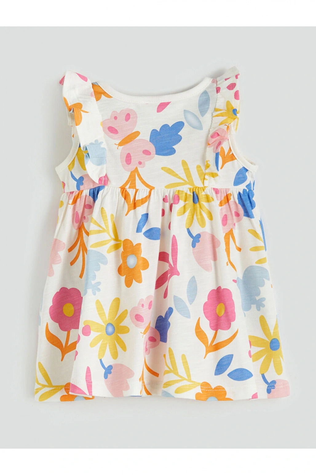 Yeni Sezon Bisiklet Yaka Kiz Bebek Penye Elbise 3lu - S5MI64Z1