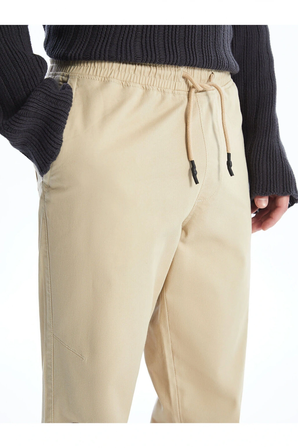 Yeni Sezon Standart Kalip Gabardin Erkek Jogger Pantolon - W42232Z8