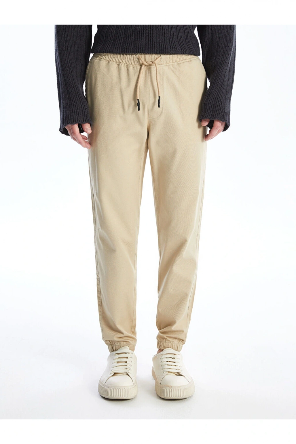 Yeni Sezon Standart Kalip Gabardin Erkek Jogger Pantolon - W42232Z8