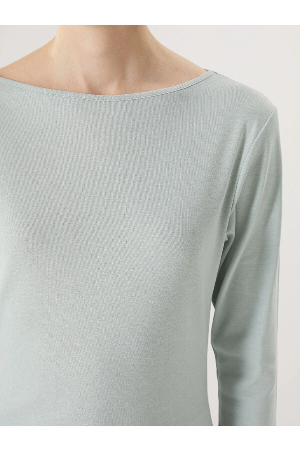 Yeşil Kayık Yaka Kadın Tişört