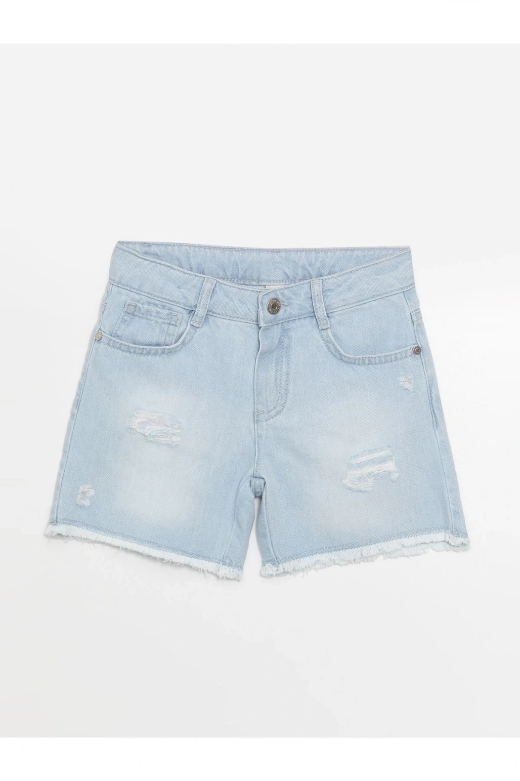 Yırtık Detaylı Kız Çocuk Jean Şort