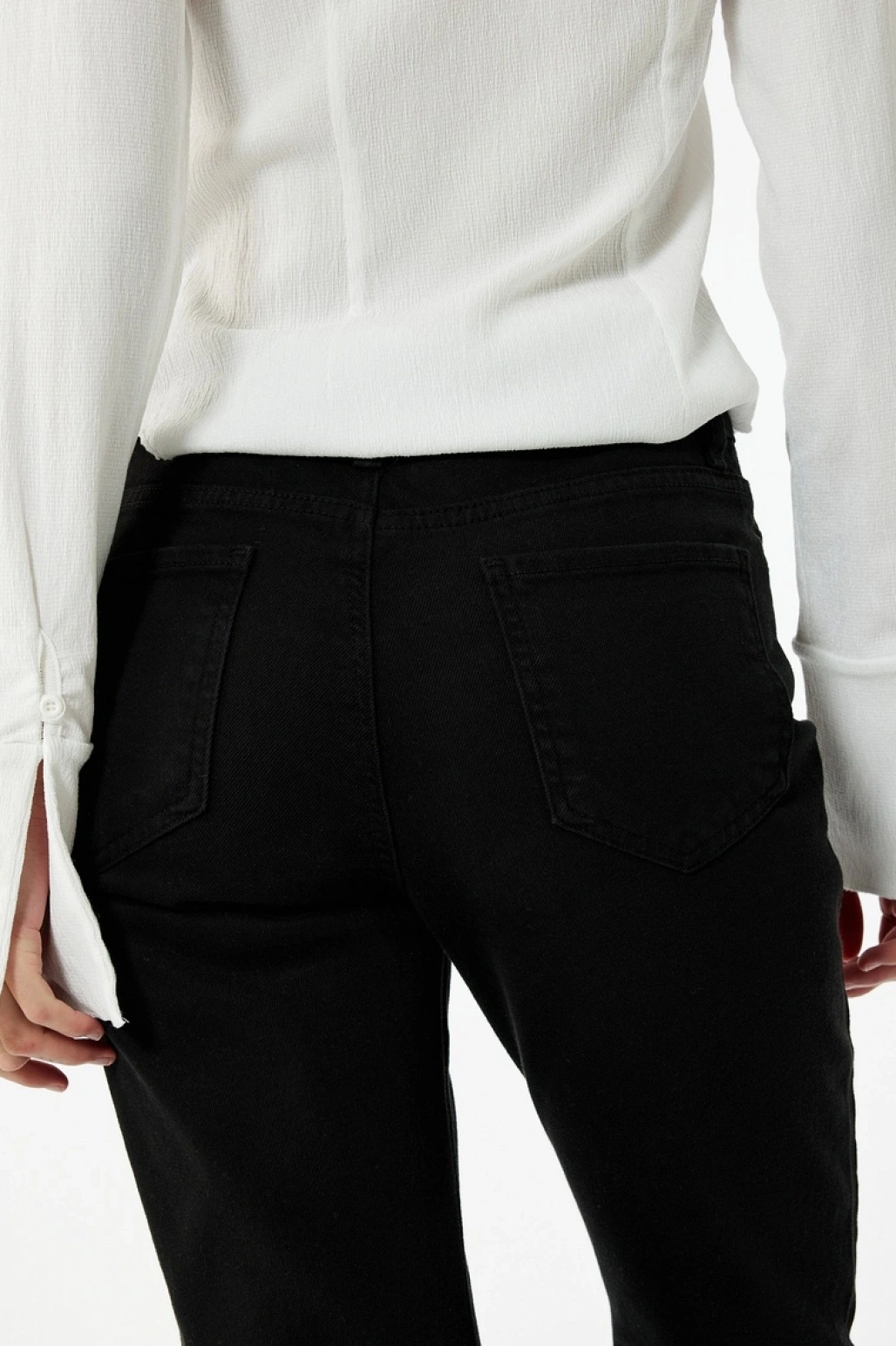 Yüksek Bel Dar Kalıp Pamuklu İspanyol Paça Jean Pantolon - Flare Jeans