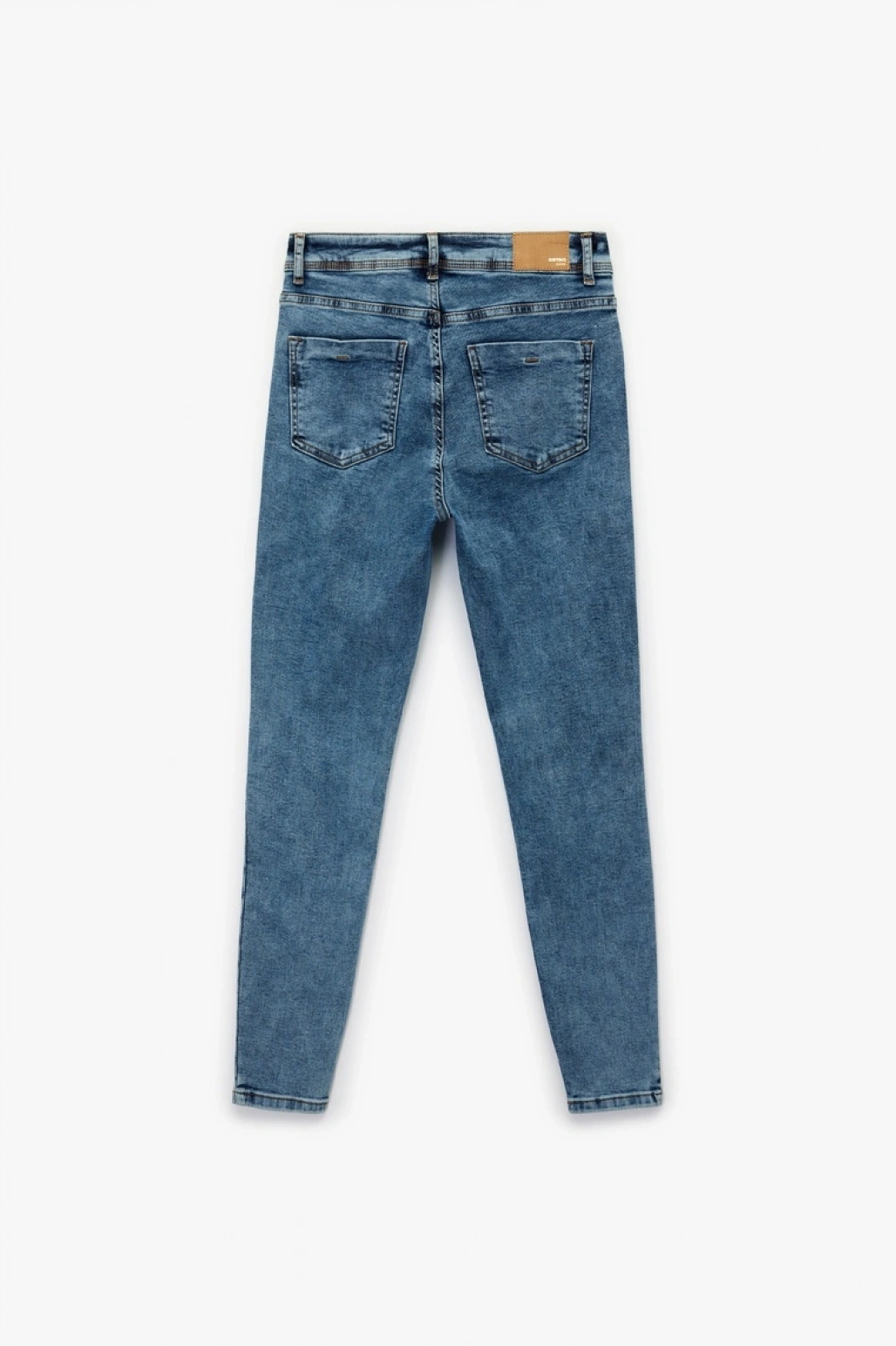 Yüksek Bel Düğmeli Cepli Dar Paça Skinny Jean Pantolon - Skinny Jeans
