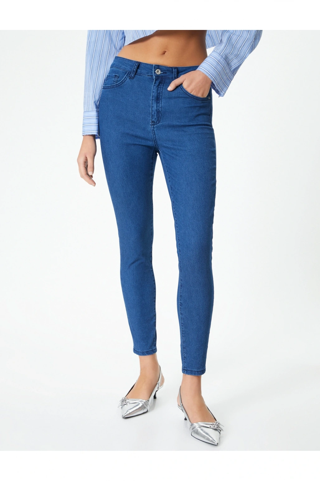 Yüksek Bel Skinny Kot Pantolon Dar Paça Cepli - Carmen Skinny Jeans