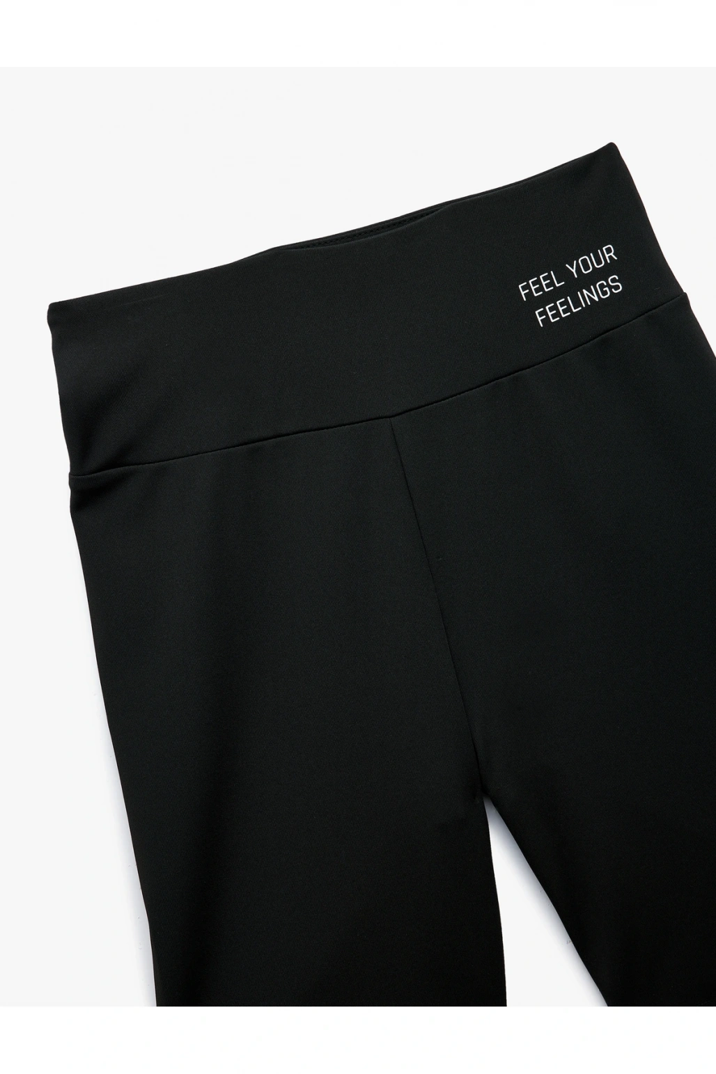 Yüksek Bel Slim Fit Baskılı İnterlok Biker Spor Tayt