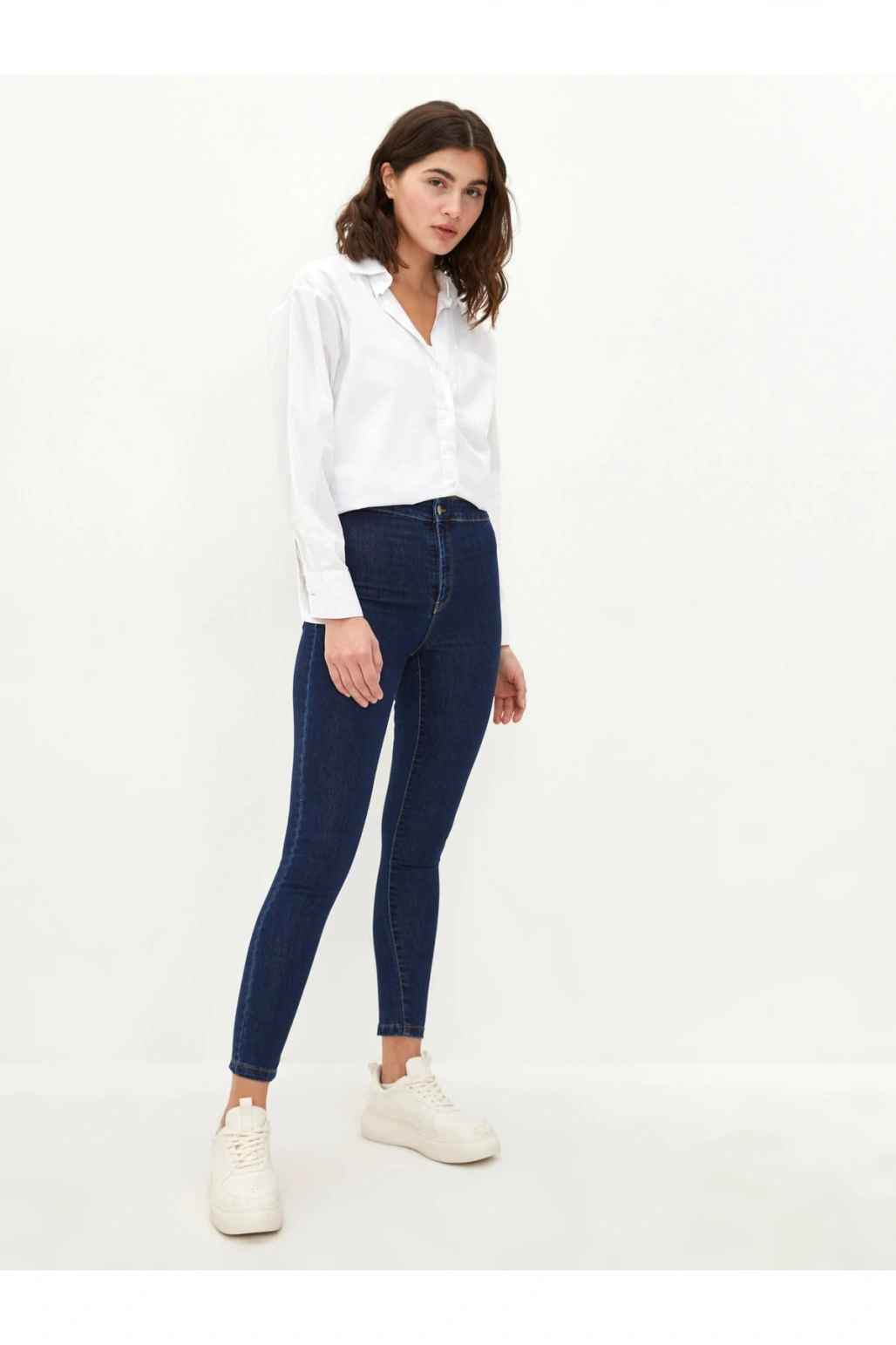 Yüksek Bel Süper Skinny Cep Detaylı Rodeo Kadın Jean Pantolon