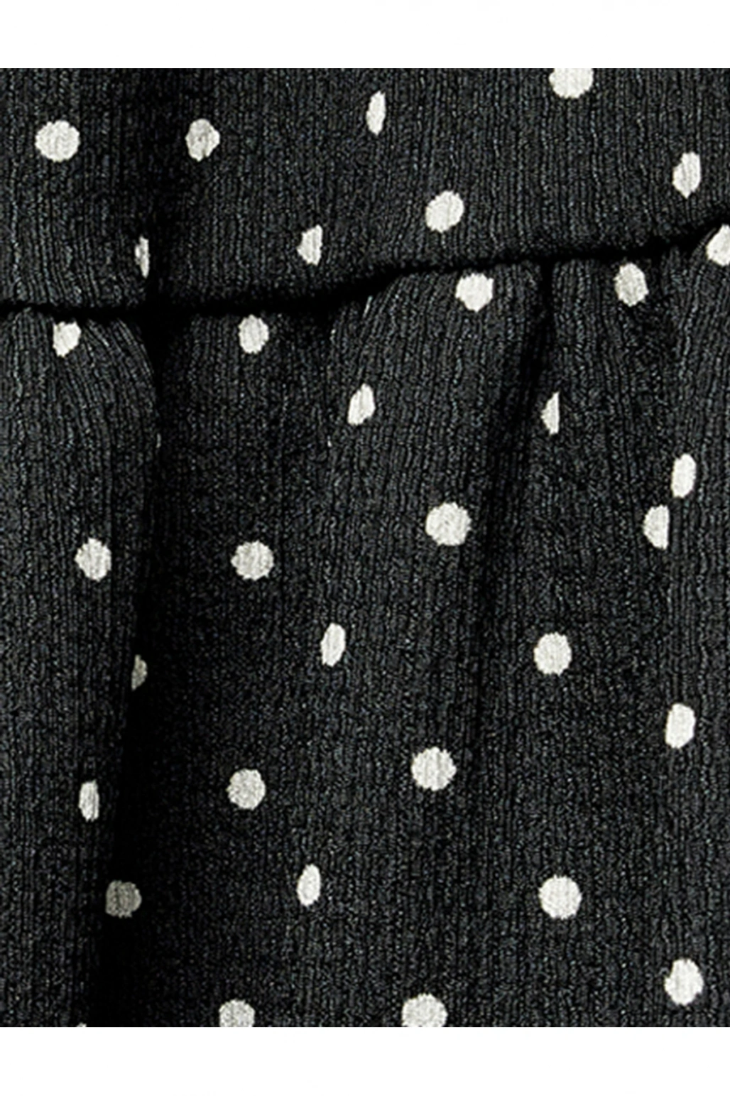 Yüksek Bel Volanlı Katlı Puantiyeli Midi Etek Bürümcük