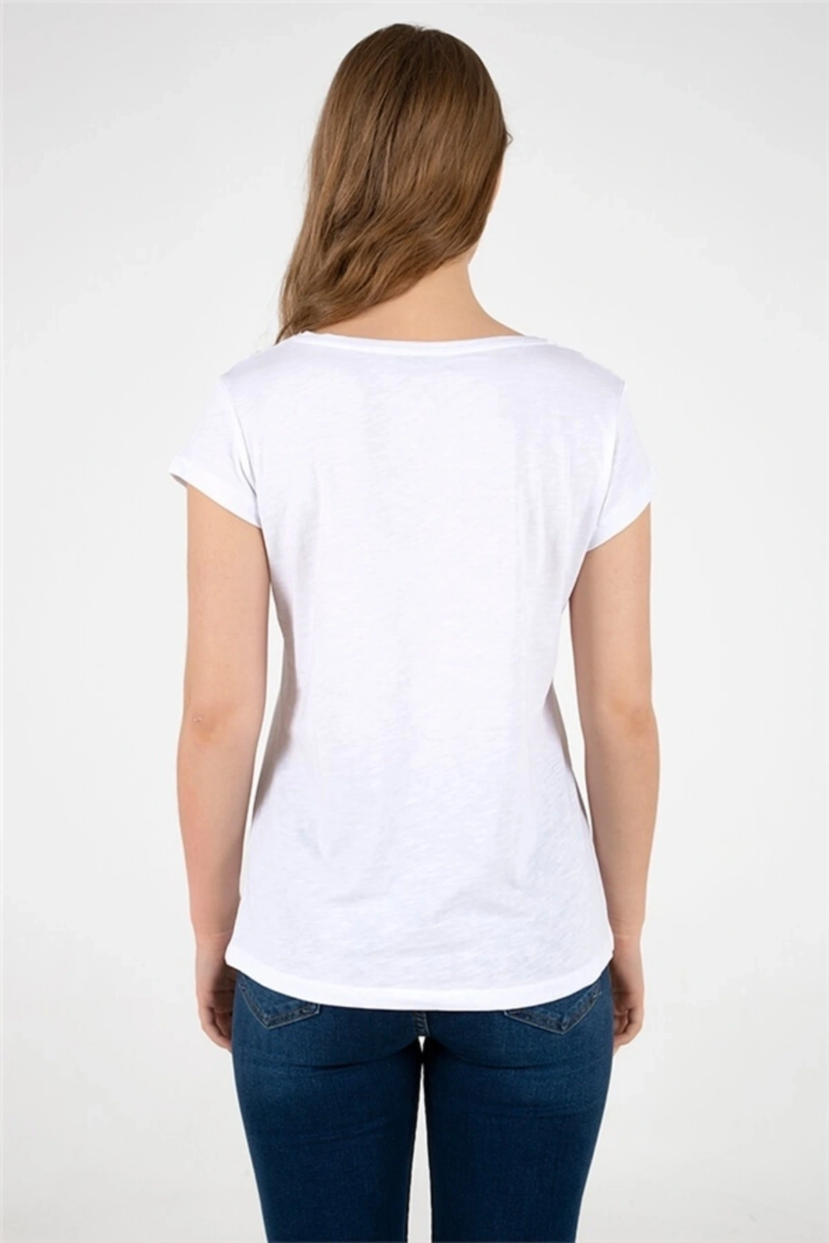 22y0147k1 Kadın T-shirt Beyaz