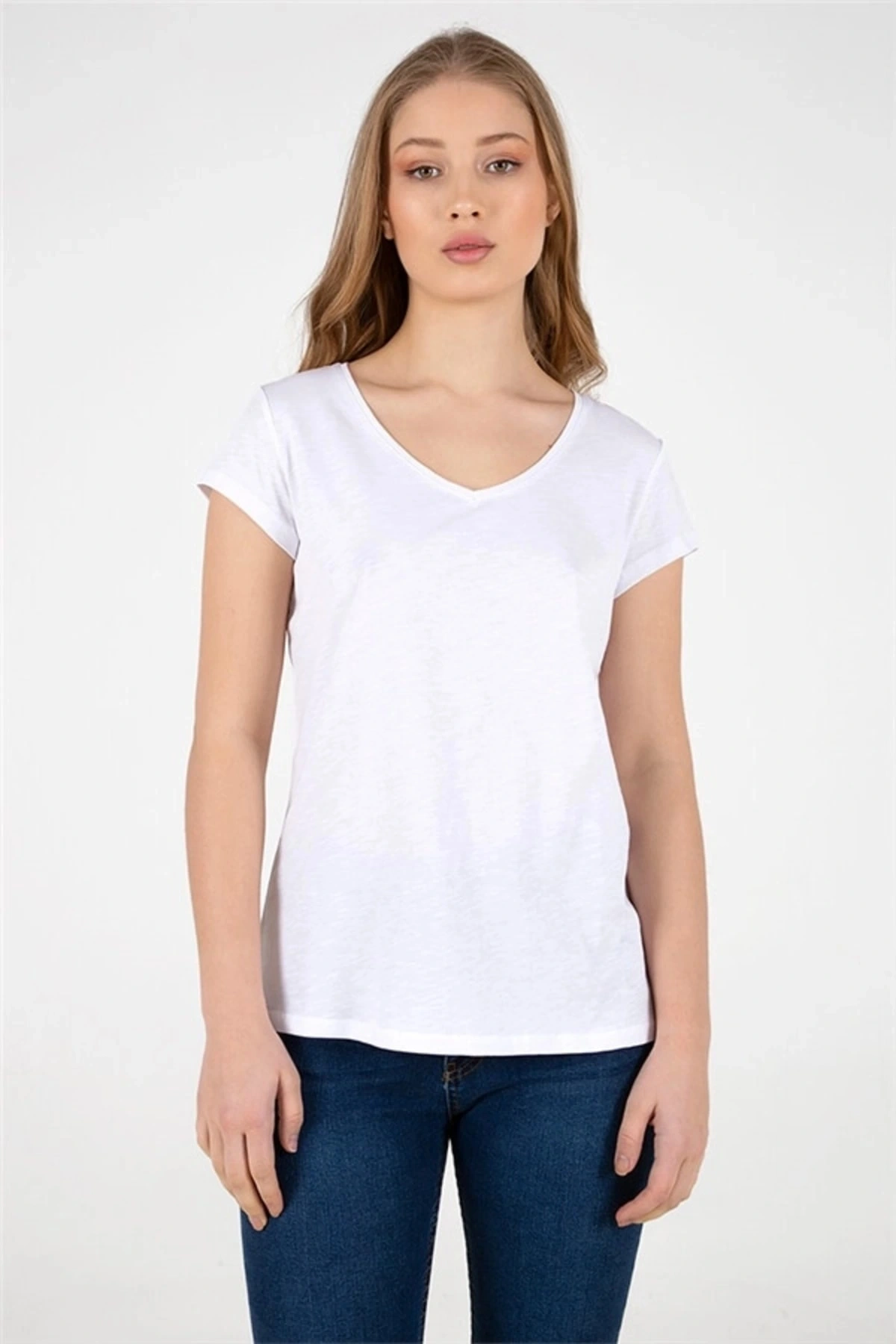 22y0147k1 Kadın T-shirt Beyaz