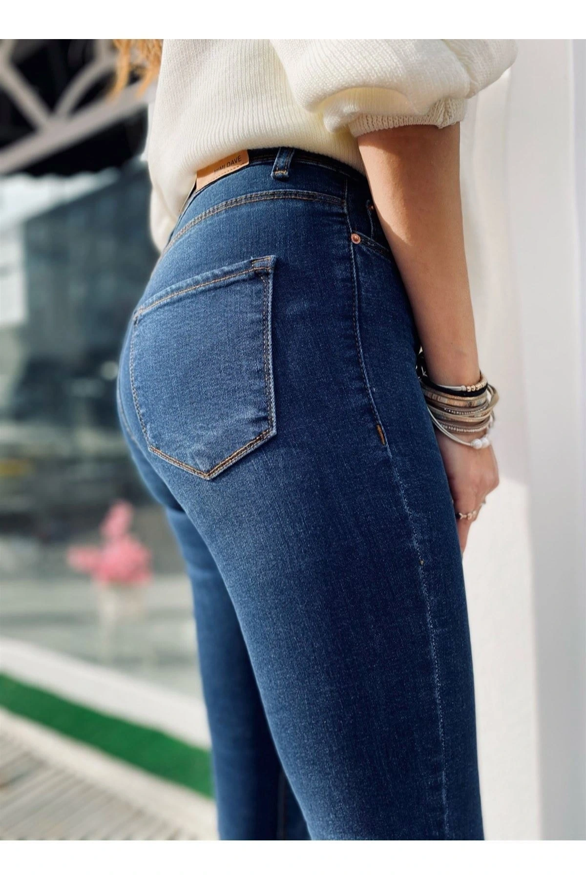 22y0565k1 Kadın Jean Pantolon Mavi