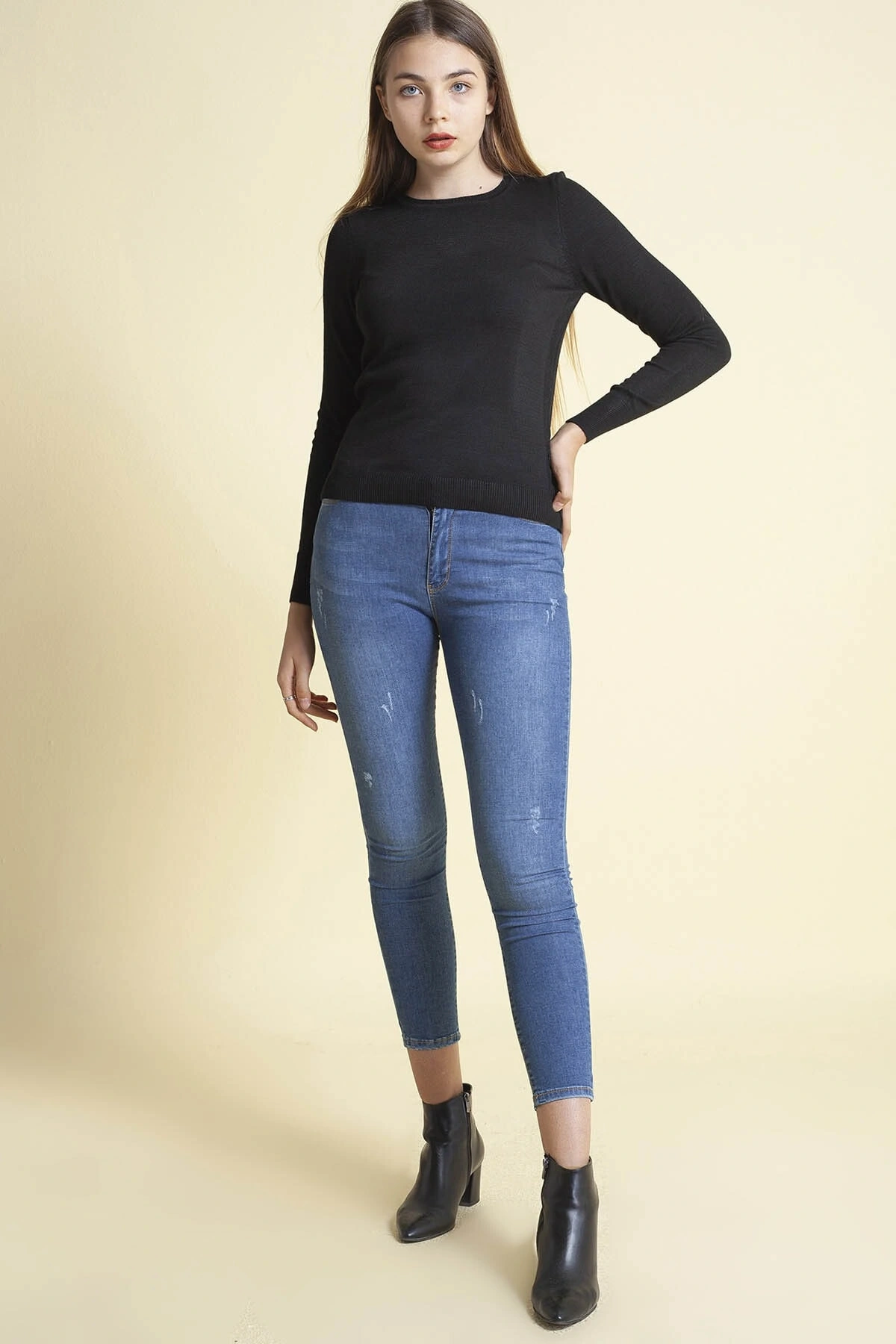 Bisiklet Yaka Kadın Kazak