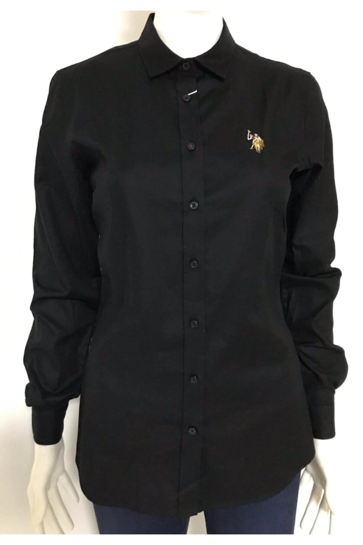 Kadın Siyah Regular Gömlek