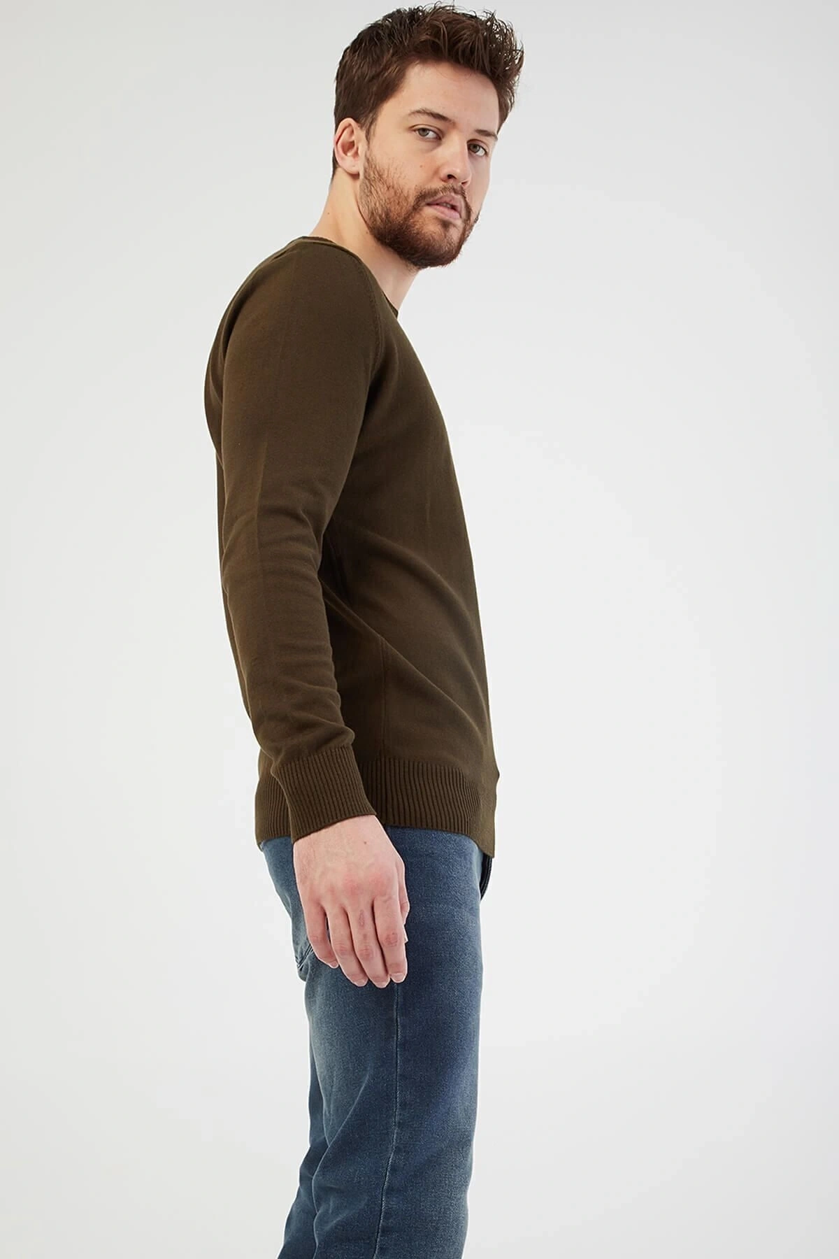 Bisiklet Yaka Kazak Haki / Khaki