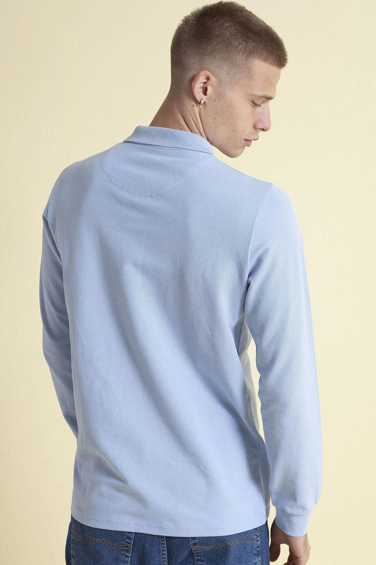 Polo Yaka Sweatshirt Mavi