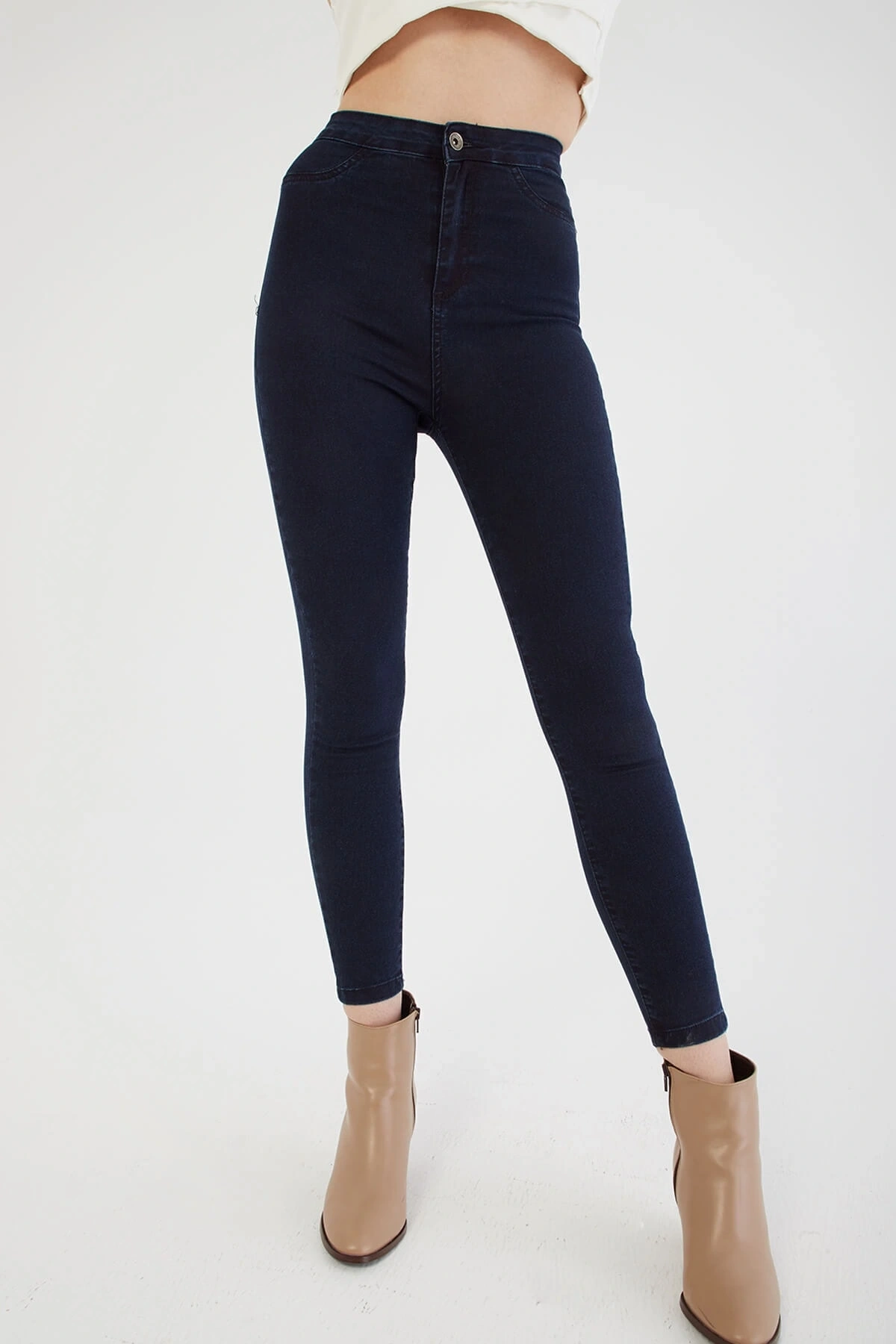 Yüksel Bel Skinny Jean Pantolon Mavi