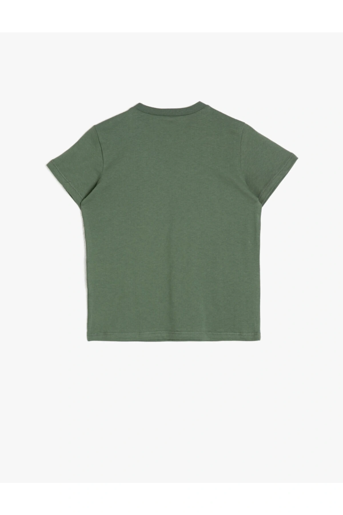 Erkek Çocuk Yeşil Bisiklet Yaka Baskılı   T-Shirt